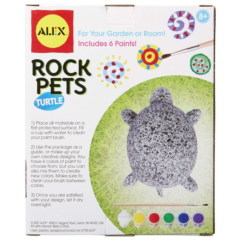 أليكس Alex Toys: أنشطة فنية وحرفية للأطفال من Rock Pets Turtle Kids، ابتكر حيوانًا أليفًا يهتز نشاطًا رائعًا في يوم ممطر لحديقتك أو غرفتك للأعمار من 8 سنوات فما فوق - Image 2